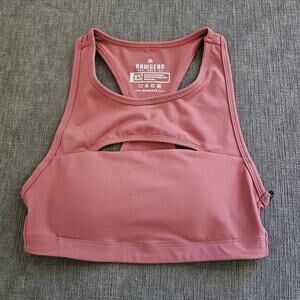 NWT  Rawgear Women's Pink Mauve Front Cut Out Peek A Boo Sports Bra Size XS